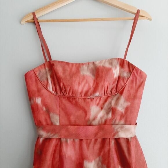 BCBG Max Azria Erin Strapless Ruffle Hem Satin Mini Dress Sz 4 - Picture 4 of 15